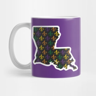 New Orleans Louisiana Mardis Gras Fleur de Lis Pattern Mug